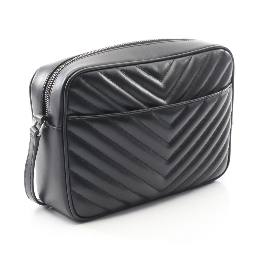 Saint Laurent Paris LOU Monogram Camera Bag Shoulder Leather Black